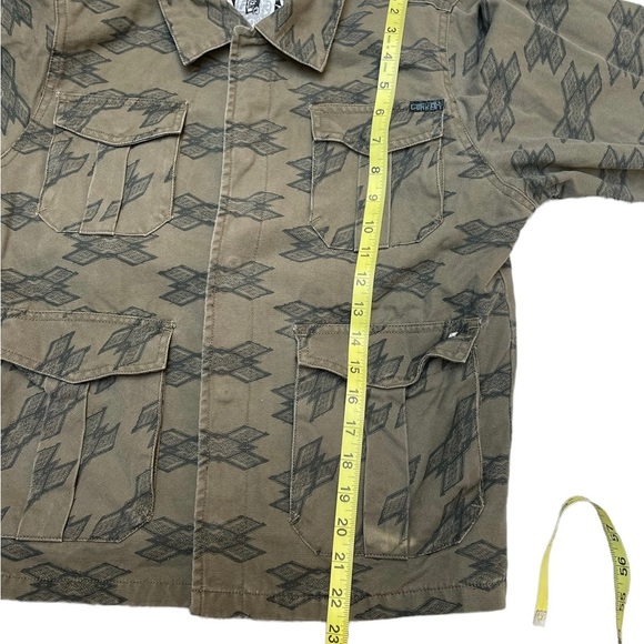 Ocean Current unisex green print jean jacket long sleeve snap button up size lg - Picture 12 of 12